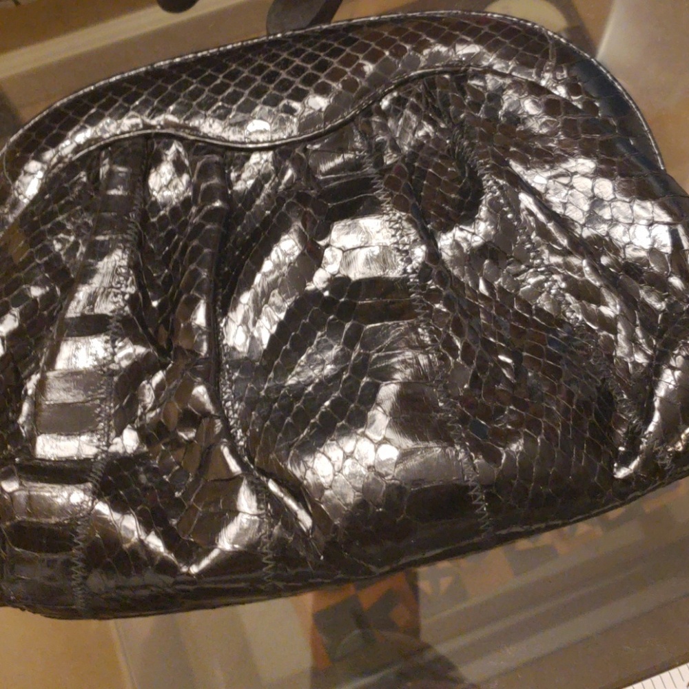 Vintage Meyers US black patent leather snake bag